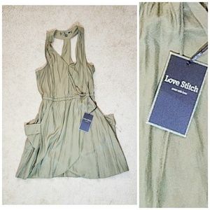 NWT Love Stitch Olive Skater Dress